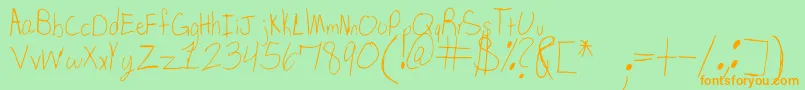 SpDearMom Font – Orange Fonts on Green Background