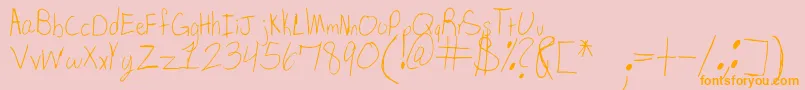 SpDearMom Font – Orange Fonts on Pink Background