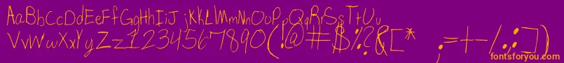 SpDearMom Font – Orange Fonts on Purple Background