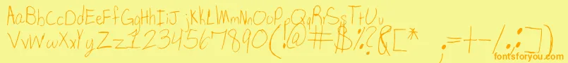 SpDearMom Font – Orange Fonts on Yellow Background