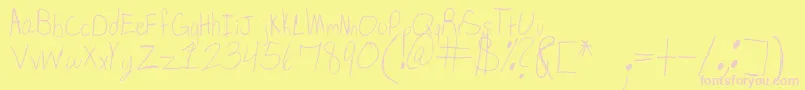 SpDearMom Font – Pink Fonts on Yellow Background