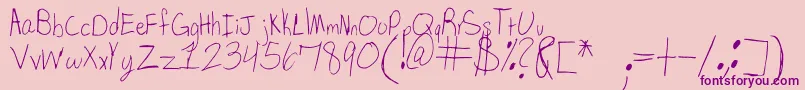 SpDearMom Font – Purple Fonts on Pink Background