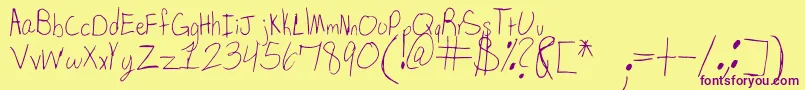 SpDearMom Font – Purple Fonts on Yellow Background