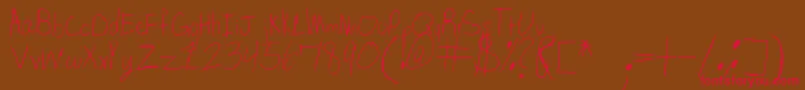 SpDearMom Font – Red Fonts on Brown Background