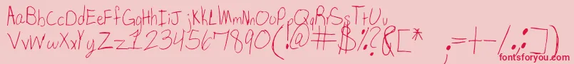 SpDearMom-Schriftart – Rote Schriften auf rosa Hintergrund