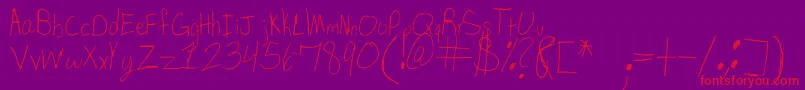 SpDearMom Font – Red Fonts on Purple Background