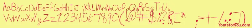SpDearMom Font – Red Fonts on Yellow Background