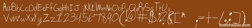 SpDearMom Font – White Fonts on Brown Background