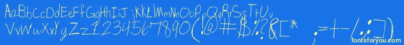 SpDearMom Font – Yellow Fonts on Blue Background