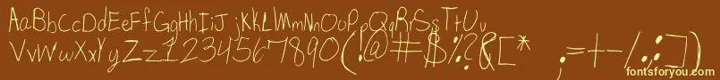 SpDearMom Font – Yellow Fonts on Brown Background