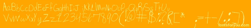 SpDearMom Font – Yellow Fonts on Orange Background