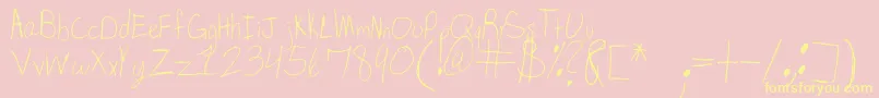 SpDearMom Font – Yellow Fonts on Pink Background