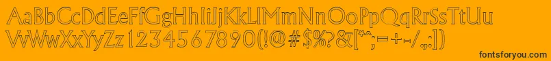 Fonte AdelonoutlineLightRegular – fontes pretas em um fundo laranja