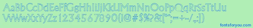 AdelonoutlineLightRegular Font – Blue Fonts on Green Background