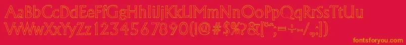 AdelonoutlineLightRegular Font – Orange Fonts on Red Background