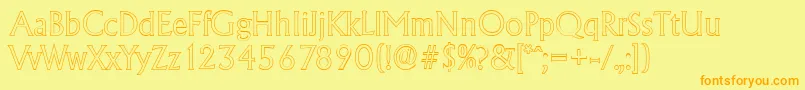AdelonoutlineLightRegular Font – Orange Fonts on Yellow Background