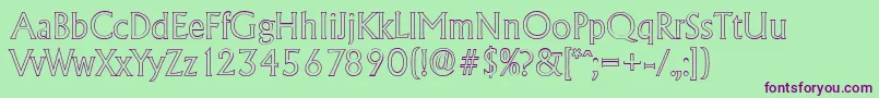 AdelonoutlineLightRegular Font – Purple Fonts on Green Background