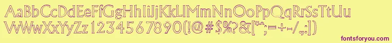 AdelonoutlineLightRegular Font – Purple Fonts on Yellow Background