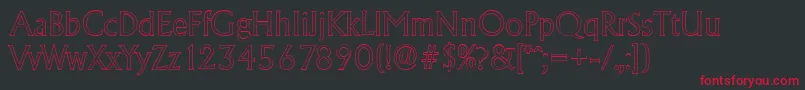 AdelonoutlineLightRegular Font – Red Fonts on Black Background