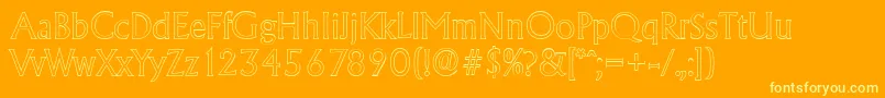 AdelonoutlineLightRegular Font – Yellow Fonts on Orange Background