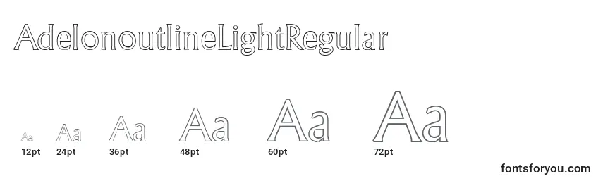 Größen der Schriftart AdelonoutlineLightRegular