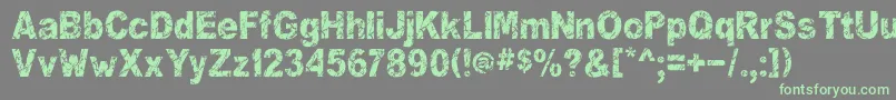 フォントYou Rook Marbelous – 灰色の背景に緑のフォント