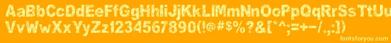 フォントYou Rook Marbelous – オレンジの背景に黄色の文字