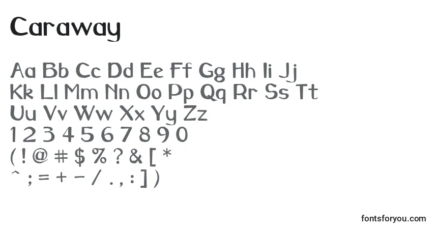 Шрифт Caraway – алфавит, цифры, специальные символы