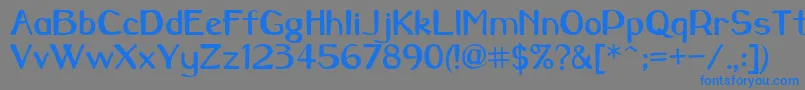 フォントCaraway – 灰色の背景に青い文字