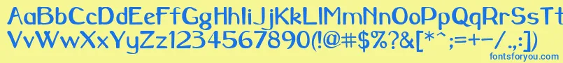 Caraway Font – Blue Fonts on Yellow Background