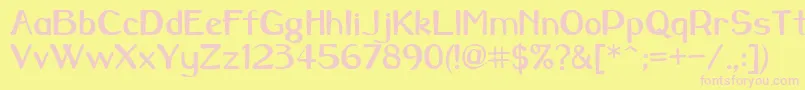Caraway-fontti – vaaleanpunaiset fontit keltaisella taustalla