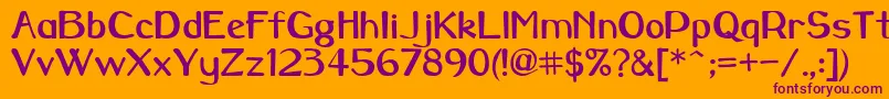 Caraway-Schriftart – Violette Schriften auf orangefarbenem Hintergrund