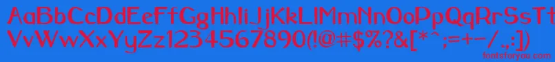 フォントCaraway – 赤い文字の青い背景