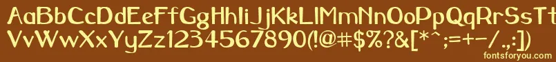 Caraway-fontti – keltaiset fontit ruskealla taustalla