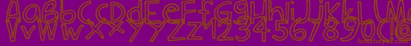Police CarlaOutline – polices brunes sur fond violet