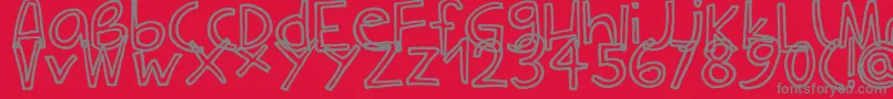 CarlaOutline Font – Gray Fonts on Red Background