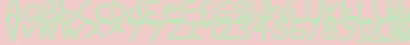 CarlaOutline Font – Green Fonts on Pink Background