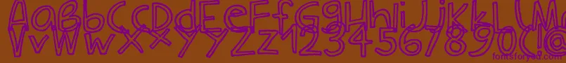 CarlaOutline Font – Purple Fonts on Brown Background