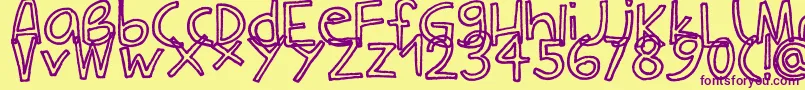 CarlaOutline Font – Purple Fonts on Yellow Background
