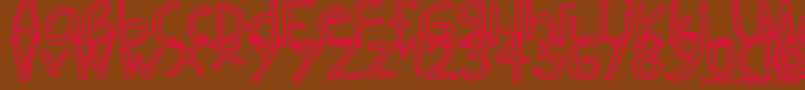CarlaOutline Font – Red Fonts on Brown Background