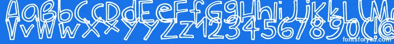 Fonte CarlaOutline – fontes brancas em um fundo azul