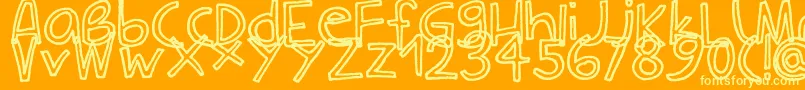 フォントCarlaOutline – オレンジの背景に黄色の文字