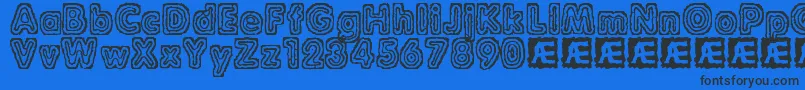 RaydiateBrk Font – Black Fonts on Blue Background