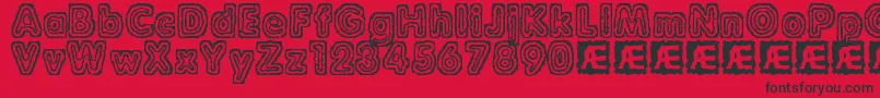 RaydiateBrk Font – Black Fonts on Red Background