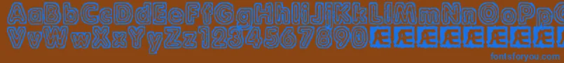 RaydiateBrk Font – Blue Fonts on Brown Background