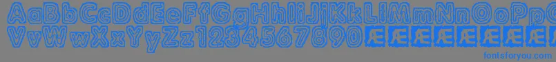RaydiateBrk Font – Blue Fonts on Gray Background