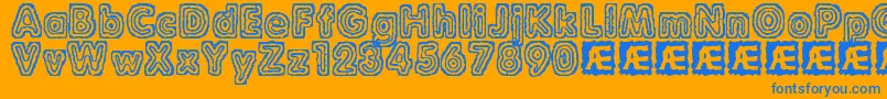 RaydiateBrk Font – Blue Fonts on Orange Background