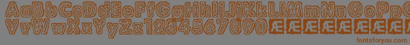 RaydiateBrk Font – Brown Fonts on Gray Background