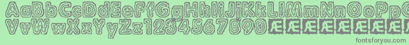 RaydiateBrk Font – Gray Fonts on Green Background