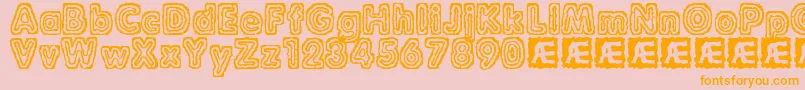 RaydiateBrk Font – Orange Fonts on Pink Background